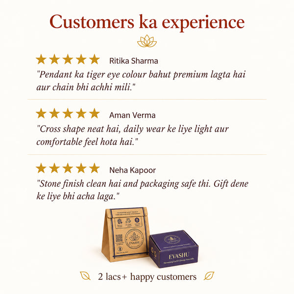 Natural Tiger Eye cross pendant by Evashu Crystals - view 5 - 05 customers experience tiger eye cross pendant