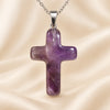 Natural Amethyst cross pendant by Evashu Crystals - view 7 - 07 amethyst cross pendant product close up