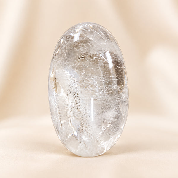 Natural Sphatik clear quartz Lingam approx. 1 inch by Evashu Crystals - view 7 - 07 evashu sphatik lingam close up