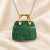 Natural Green Aventurine mini handbag pendant by Evashu Crystals - view 7 - 07 green aventurine handbag pendant product close up