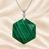 Natural Malachite hexagon pendant by Evashu Crystals - view 7 - 07 malachite hexagon pendant product close up