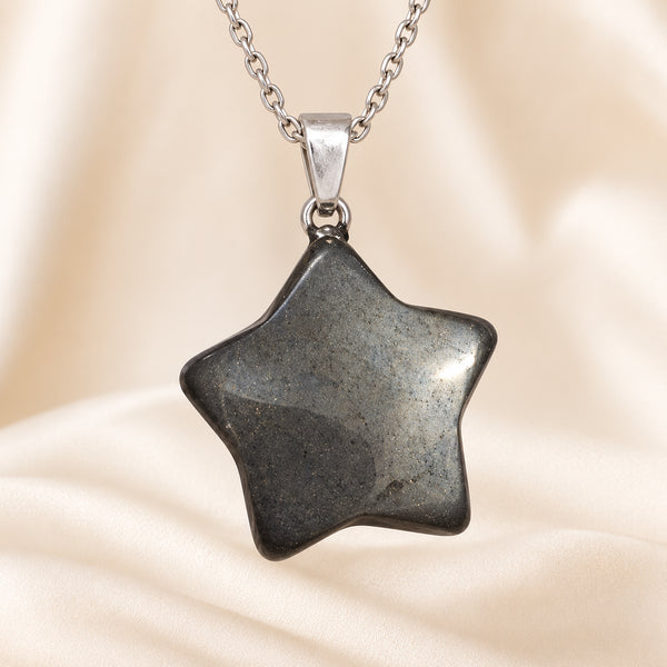 Natural Pyrite star pendant by Evashu Crystals - view 7 - 07 pyrite star pendant product close up