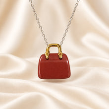 Load image into Gallery viewer, Natural Red Jasper mini handbag pendant by Evashu Crystals - view 7 - 07 red jasper handbag pendant product close up
