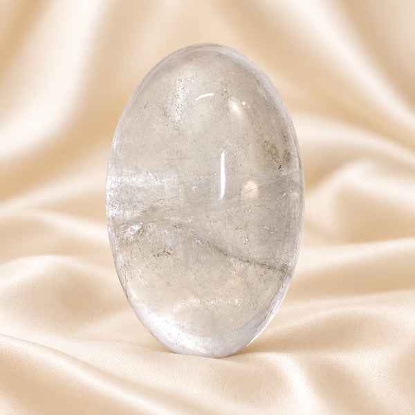 Natural Sphatik clear quartz Lingam approx. 2.5 inch by Evashu Crystals - view 7 - 07 closeup sphatik lingam