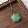 Green Aventurine Hexagon Pendant – Symbol of Luck, Longevity, and Harmony – Perfect for Daily Wear