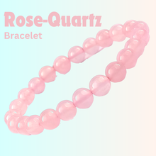 Load image into Gallery viewer, A collection of Clear Quartz, Citrine and Rose quartz bracelet showcasing different styles and sizes along with their Clear Quartz, Citrine and Rose quartz bracelet benefits.
