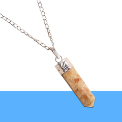 Sunstone Crystal Pendant – Healing Pencil Necklace for Vitality, Optimism & Confidence
