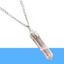 Load image into Gallery viewer, Clear Quartz Pencil Pendant with Chain - Helps in Clarity, Energy Amplification, and Healing - Suitable for All
