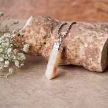 Load image into Gallery viewer, Sunstone Pencil Pendant with Chain - Helps in Vitality, Optimism, and Confidence - Suitable for All
