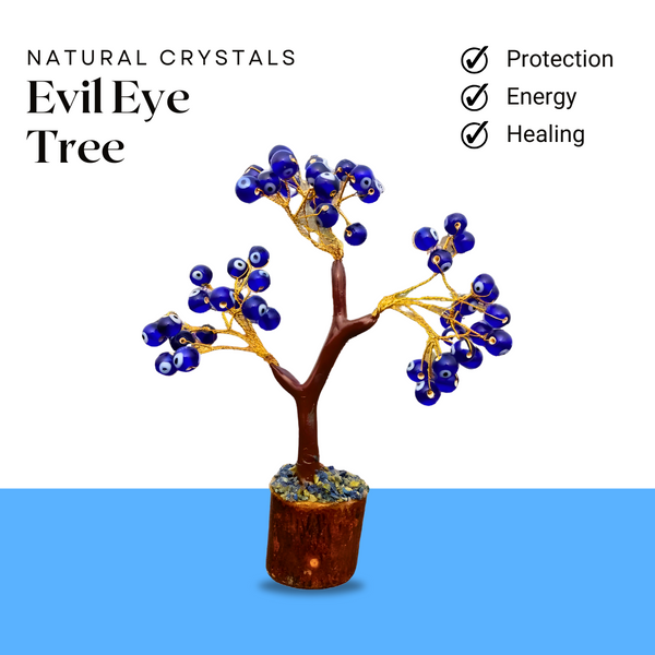 Blue Evil Eye Tree for Protection, Good Luck & Stability| Showpiece for Home, Table, Office