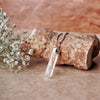 Clear Quartz Pendant – Healing Pencil Necklace, Clear Quartz Crystal for Energy, Clarity & Focus
