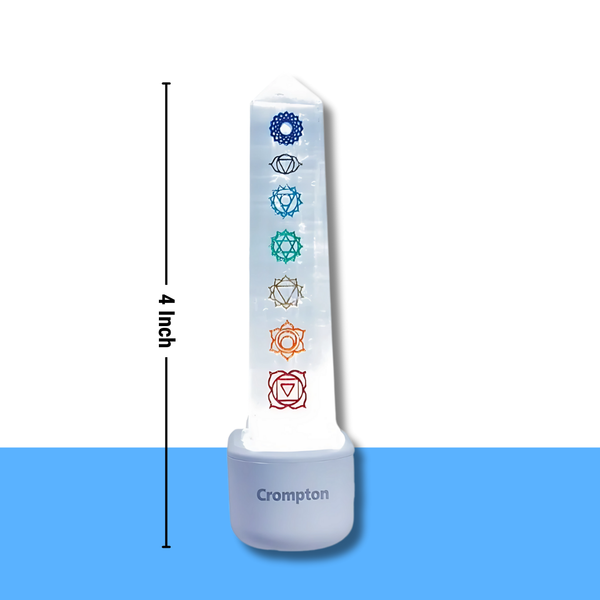 7 Chakra Selenite Crystal Lamp – Healing Stone for Energy Cleansing & Spiritual Harmony