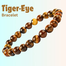 Load image into Gallery viewer, Model wearing a stylish Tiger Eye, Citrine and Evil Eye bracelet to highlight its elegance and aesthetic appeal. Get to know more about the Tiger Eye, Citrine and Evil Eye benefits
