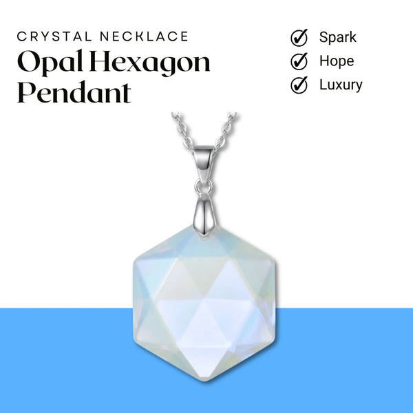 Opal Hexagon Pendant – Symbol of Spark, Hope, and Luxury – Perfect for Daily Wear