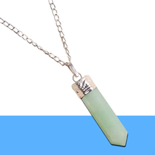 Load image into Gallery viewer, Green Aventurine Pencil Pendant with Chain - Helps in Prosperity, Healing, and Luck - Suitable for All
