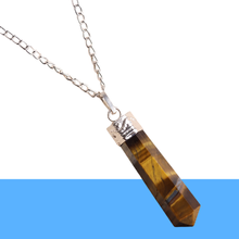 Load image into Gallery viewer, Tiger Eye Pencil Pendant with Chain - Helps in Protection, Confidence, and Focus - Suitable for All
