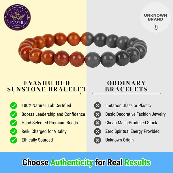 Red Sunstone Bracelet – Natural Healing Stone Bracelet for Vitality & Confidence