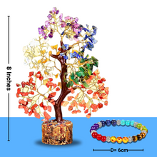 Load image into Gallery viewer, 7 Chakra Healing Bracelet &amp; 7 Chakra Crystal Tree Set - Enhance Energy &amp; Spiritual Balance
