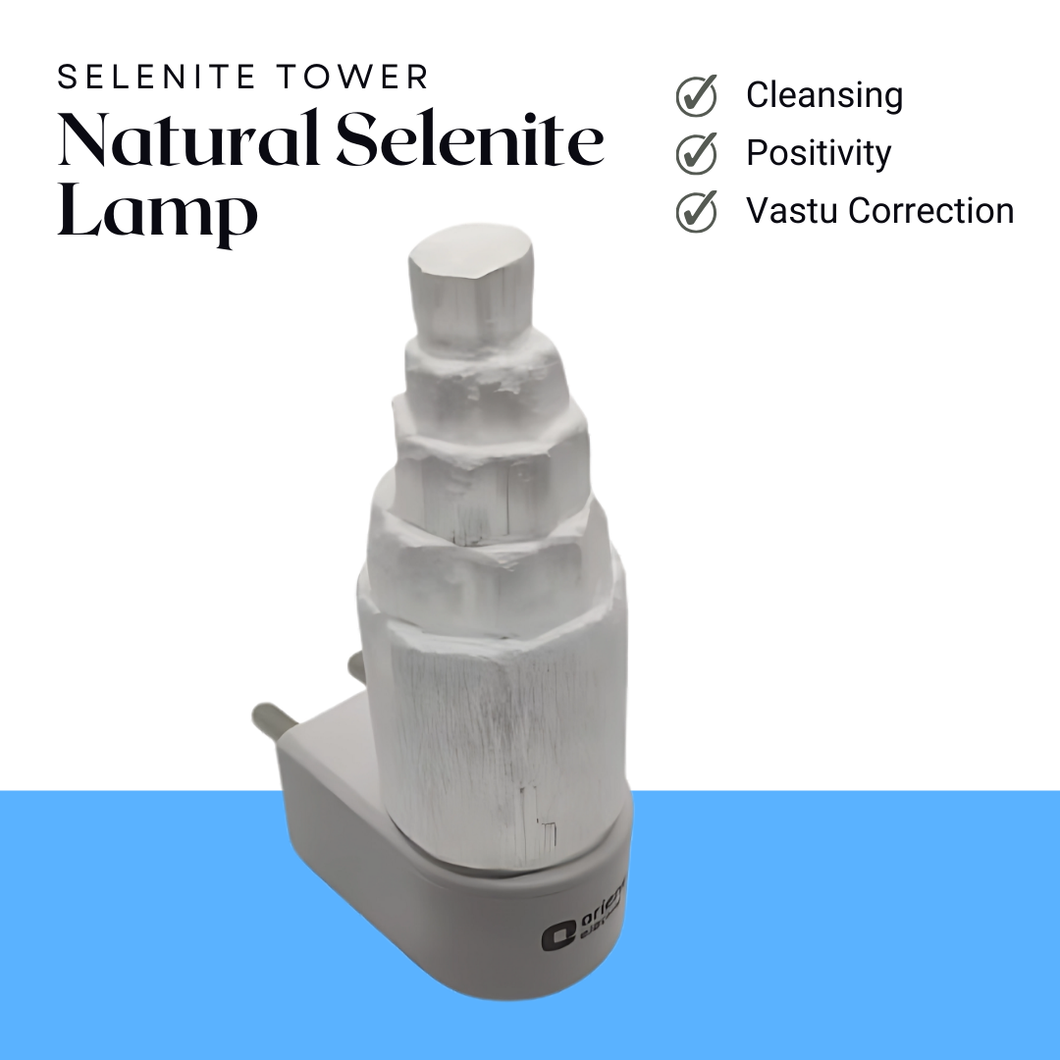 Natural Selenite Crystal Lamp for Energy Healing, Cleansing, and Spiritual Balance