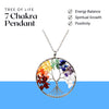 7 Chakra Tree of Life Pendant with Chain - Helps in Energy Balancing, Healing, and Spiritual Growth - Suitable for All