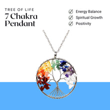 Load image into Gallery viewer, 7 Chakra Tree of Life Pendant with Chain - Helps in Energy Balancing, Healing, and Spiritual Growth - Suitable for All

