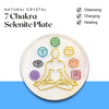 7 Chakra Natural Engraved Selenite Crystal Charging Plate — Healing Stone for Meditation, Reiki & Crystal Cleansing