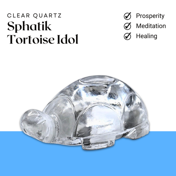 Original Certified AAA Grade Sphatik Tortoise Idol for Meditation and Pooja
