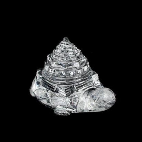Sphatik Shree Yantra with Tortoise Idol – AAA Grade Healing Crystal & Stone for Meditation, Pooja & Spiritual Decor