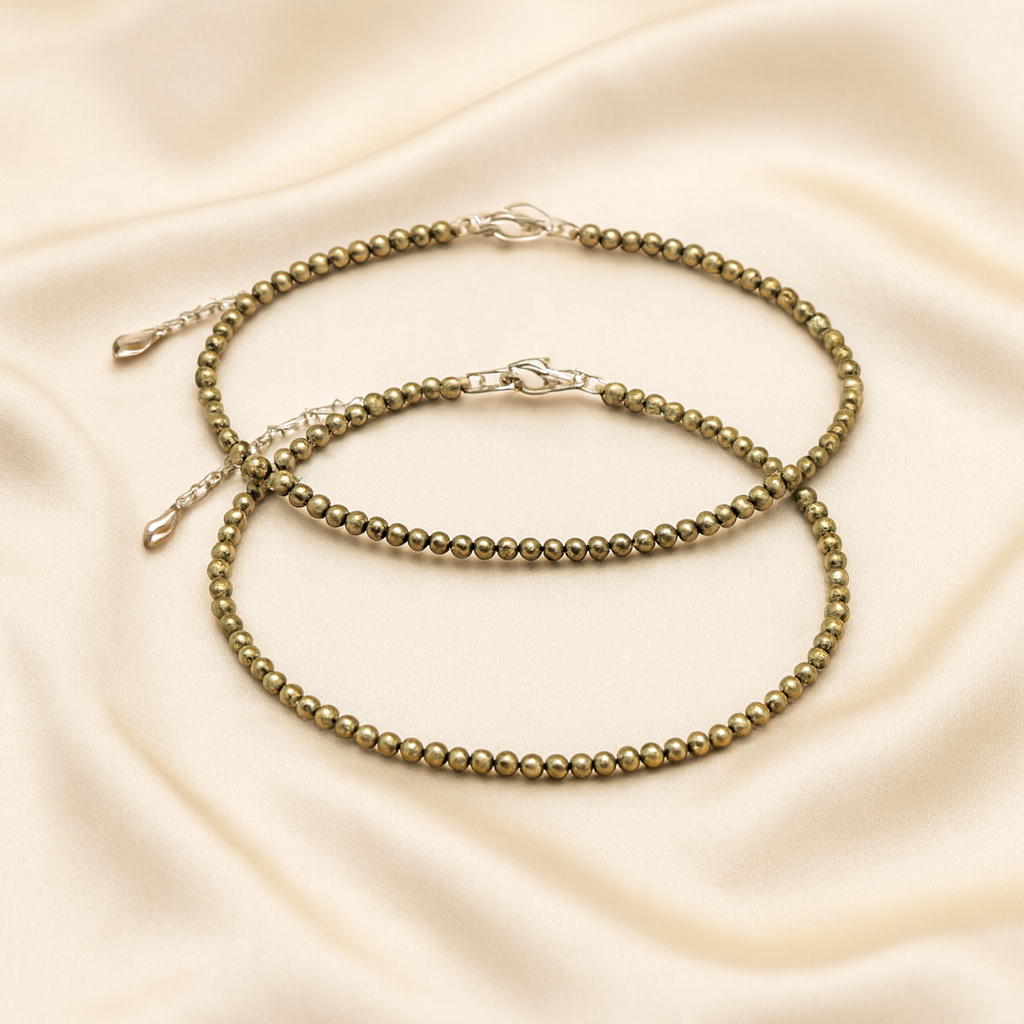 Certified Natural Pyrite Anklet Pack - Wealth Walk & Confidence Step | Buy Online - Image 4