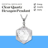 Clear Quartz Hexagon Pendant – Symbol of Energy, Amplification, and Clarity – Perfect for Daily Wear