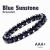 Close-up of Blue Sunstone bracelet showing intricate details and natural Blue Sunstone stone.