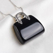 Load image into Gallery viewer, Black Tourmaline Mini Handbag Pendant – Symbol of Guarding, Grounding, and Shielding – Perfect for Daily Wear

