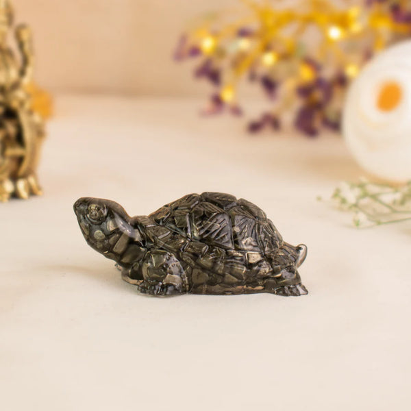 Pyrite Tortoise (Kachua) for Wealth, Business Growth & Energy Protection | Powerful Vastu Remedy for Office & Desk
