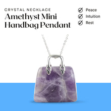 Load image into Gallery viewer, Amethyst Mini Handbag Pendant – Symbol of Peace, Intuition, and Rest – Perfect for Daily Wear
