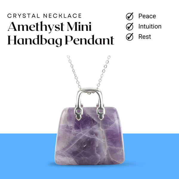 Amethyst Mini Handbag Pendant – Symbol of Peace, Intuition, and Rest – Perfect for Daily Wear