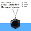 Black Tourmaline Hexagon Pendant – Symbol of Guarding, Grounding, and Shielding – Perfect for Daily Wear