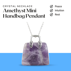 Amethyst Mini Handbag Pendant – Symbol of Peace, Intuition, and Rest – Perfect for Daily Wear