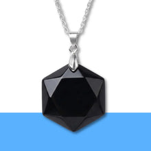 Load image into Gallery viewer, Black Tourmaline Hexagon Pendant – Symbol of Guarding, Grounding, and Shielding – Perfect for Daily Wear
