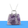 Amethyst Mini Handbag Pendant – Symbol of Peace, Intuition, and Rest – Perfect for Daily Wear
