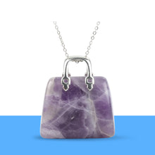 Load image into Gallery viewer, Amethyst Mini Handbag Pendant – Symbol of Peace, Intuition, and Rest – Perfect for Daily Wear

