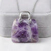 Amethyst Mini Handbag Pendant – Symbol of Peace, Intuition, and Rest – Perfect for Daily Wear