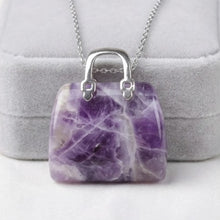 Load image into Gallery viewer, Amethyst Mini Handbag Pendant – Symbol of Peace, Intuition, and Rest – Perfect for Daily Wear

