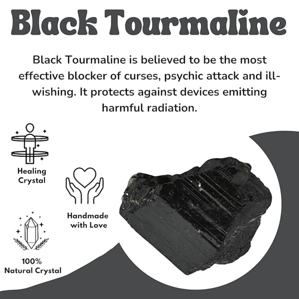 Black Tourmaline Stone – Healing Crystal for Protection, Energy Cleansing & Grounding