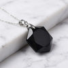Black Tourmaline Hexagon Pendant – Symbol of Guarding, Grounding, and Shielding – Perfect for Daily Wear
