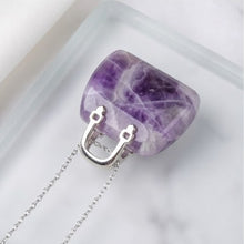 Load image into Gallery viewer, Amethyst Mini Handbag Pendant – Symbol of Peace, Intuition, and Rest – Perfect for Daily Wear
