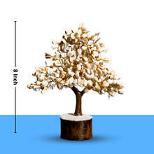 Load image into Gallery viewer, Crystal Gomati Chakra Tree with Original Gomti Chakra – Good Luck &amp; Positive Energy | Home Décor Showpiece (Small, 100 Beads, White, Crystal)
