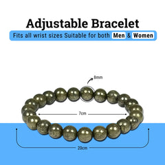 Certified Pyrite Bracelet – Authentic Pyrite Stone Healing Crystal for Wealth, Success & Positive Energy | With LAB Certificate