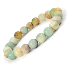 Load image into Gallery viewer, Model wearing a stylish Amazonite bracelet to highlight its elegance and aesthetic appeal. Get to know more about the Amazonite benefits
