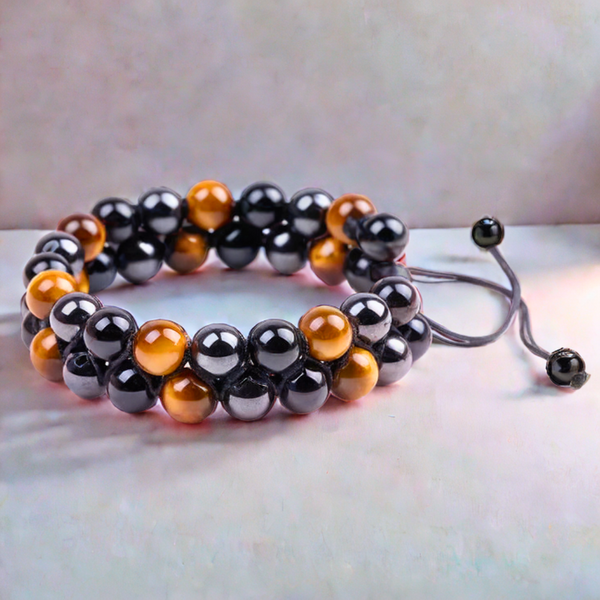 The Dual Layer Triple Protection bracelet with a focus on its vibrant color and unique texture.