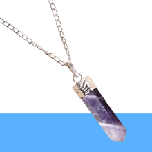 Load image into Gallery viewer, Amethyst Pencil Pendant with Chain - Helps in Calmness, Intuition, and Spiritual Growth - Suitable for All
